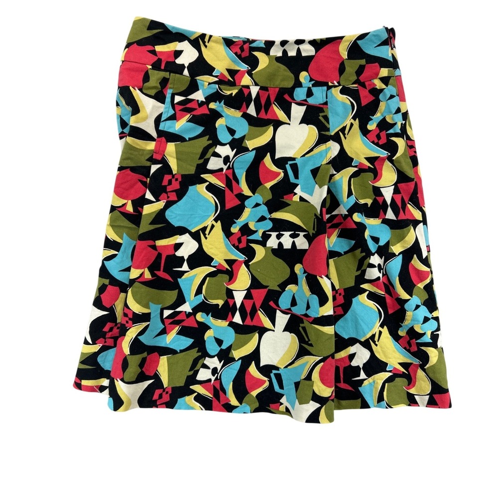 Talbots Skirt Womens‎ 4 Multicolor Abstract Geometric Short Office Boho Artsy